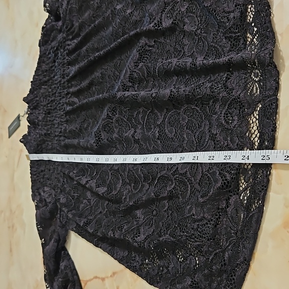 Anthropologie Cable & Gauge Black Lace Long Sleeve Top, Blouse Size Small - Picture 10 of 12